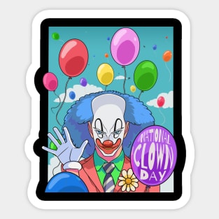 National Clown Day Funny Carnival Balloons Joke Sticker